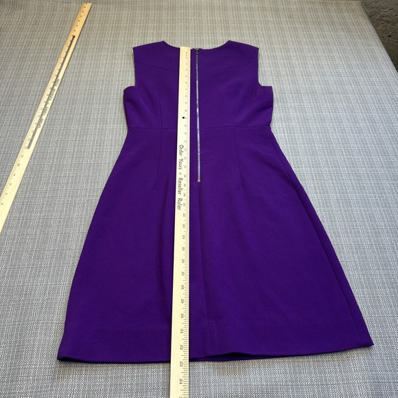 Diane von Furstenberg Purple Sleeveless Fit‎ & Flare Dress 2 Minimalist Cocktail - Picture 8 of 9